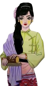 ミャンマーのメイクアップの写真